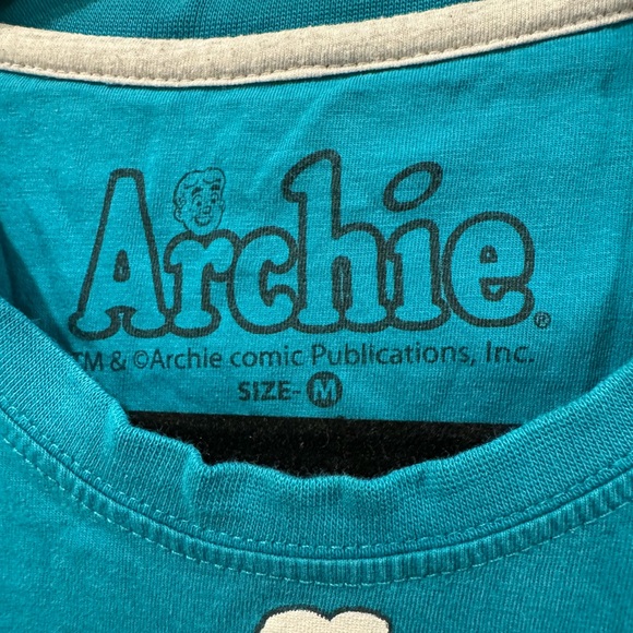 ARCHIE JUGHEAD “GOOD FOOD IS GOOD MOOD” Blue T Shirt in Medium - Picture 3 of 5